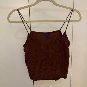 Aeropostale Brown/Maroon spaghetti strap crop top